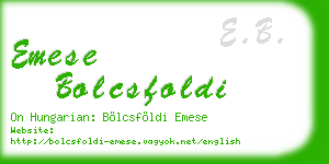 emese bolcsfoldi business card